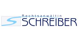 Logo der Rechtsanwältin Schreiber mit stilisiertem blauen "S" auf weißem Hintergrund.
