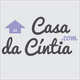 Logotipo "Casa da Cíntia" com ícone de uma casa roxa à esquerda.