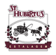 Logotipo da Estalagem St. Hubertus com ilustração de cavalo puxando uma carroça.