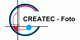 Logo mit Text "CREATEC - Foto", bestehend aus Kreisen und Linien in Blau, Rot und Schwarz.