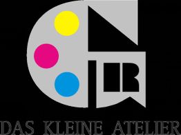 Logo mit bunten Kreisen und Text "DAS KLEINE ATELIER".