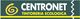Logo de Centronet, tintorería ecológica, fondo verde con texto blanco y amarillo.
