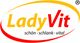 Logo von LadyVit mit Slogan: "schön · schlank · vital".