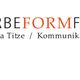 Logo mit großem roten "f" und Text "Farbe Form Funktion, Claudia Titze, Kommunikation & Gestaltung".