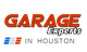 "Garage Experts logo with a red, white, and blue stripe, and 'in Houston' text beneath."