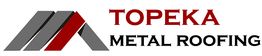 Logo of Topeka Metal Roofing with a stylized roof graphic.