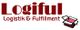 Logo mit rotem Text "Logiful Logistik & Fulfillment" und einem offenen Karton rechts.
