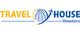 Logo mit "TRAVELHOUSE Reisen", einem Globus und Flugzeug.