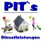 Comic von Handwerker, Haus und Frau mit Staubsauger, Text: "PIT's Dienstleistungen".