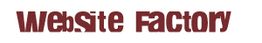 Text-Logo: "Website Factory" in roter Schrift auf weißem Hintergrund.