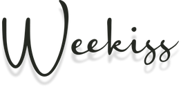 Schwarzer handschriftlicher Schriftzug "Weekiss" auf weißem Hintergrund.