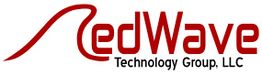 Logo of RedWave Technology Group, LLC, with stylized red text on a white background.