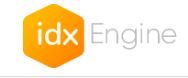 Logo de "idx Engine" en hexágono naranja con texto gris al lado.