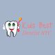 Cartoon tooth with toothbrush and text: "Kids Best Dentist NYC" on blue background.