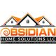 Obsidian Home Solutions LLC logo with house roofs and motto "Build Your Future with a Solid Foundation."