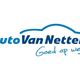 Logo van AutoVanNetten met de slogan "Goed op weg!" in blauwe letters.