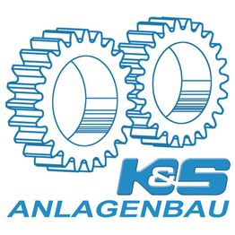 Zwei ineinandergreifende Zahnräder; darunter steht "K&S Anlagenbau" in blauer Schrift.