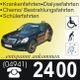 Taxi für Kranken- und Schülerfahrten, mit Rollstuhl-Symbolen und Telefonnummer 2400.