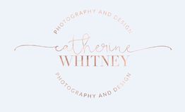 "Logo with 'Catherine Whitney Photography and Design' in elegant lettering on a light background."