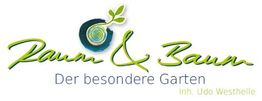 Logo mit Text: "Raum & Baum" und "Der besondere Garten", darunter "Inh. Udo Westhelle".