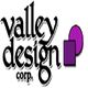 Valley Design Corp logo with purple circle and square graphic.