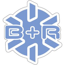 Blaues Logo mit „B+R“, stilisierte Pfeile in alle Richtungen zeigend.