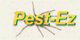 Text "Pest-Ez" over a spider on a white background.