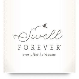 Logo of "Swell Forever" with a bird, tagline: "ever after heirlooms" on a white background.