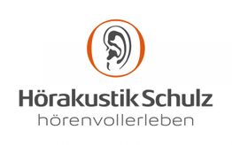 Logo von Hörakustik Schulz mit einem stilisierten Ohr und dem Slogan "hörenvollerleben".