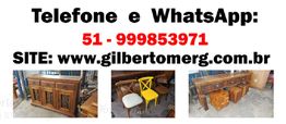 Móveis de madeira com contato e site: gilbertomerg.com.br, telefone: 51-999853971.
