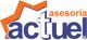 Logo de Asesoría Actuel con diseño de estrella en naranja y texto azul.