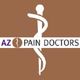 AZ Pain Doctors logo with a serpent-entwined staff on a brown background.