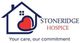 Stoneridge Hospice logo with heart in a house outline, text: "Your care, our commitment."
