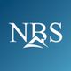 NBS logo with a stylized roof graphic on a blue gradient background.