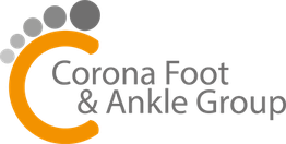 Logo with three orange lines and four gray circles on the top left corner.