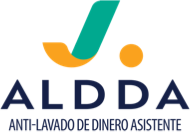 Logo de ALDDA con un diseño verde y naranja, texto en azul: "Anti-Lavado de Dinero Asistente".