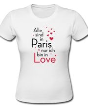 Weißes Girlieshiert mit Aufdruck