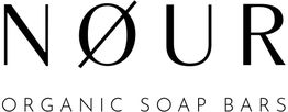 Logo: NØUR ORGANIC SOAP BARS in schwarzer Schrift auf weißem Hintergrund.