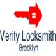 Red key logo with text: "Verity Locksmith Brooklyn".