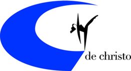 Blaues Logo mit Tänzerin und Text "de christo".