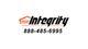 Integrity Garage Doors & Gates Specialists logo with phone number: 888-485-6995.