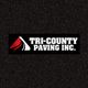 Logo: Tri-County Paving Inc. with a red and white abstract symbol on a black background.