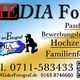 Werbung für MEDIA Foto: Passfotos, Bewerbungsbilder, Hochzeiten, Familienfotos. Telefonnummer vorhanden.