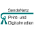 Logo mit Text: "Sendenetz Print- und Digitalmedien".