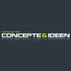 Logo mit Text: "Concepte & Ideen" auf grauem Hintergrund.