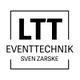 Logo mit Text: "LTT Eventtechnik Sven Zarske" in schwarzer Schrift auf weißem Hintergrund.