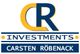 Logo mit den Buchstaben CR in Gelb und Blau, darunter "Investments" und "Carsten Röbenack".