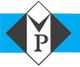 Logo mit blauem Hintergrund, schwarzem Rautensymbol und Buchstaben "M" und "P" in Weiß.