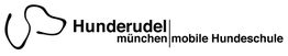 Logo der mobilen Hundeschule "Hunderudel München" mit stilisierter Hundekontur.