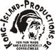 Logo mit Gorilla und Text "Kong-Island-Productions.de, For Fair Trade and Ecological Correctness".